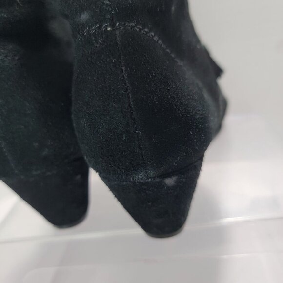 Crown Vintage Boots Womens 9.5 M Spark Black Leather Wedge Ankle Bootie Casual - Picture 7 of 12